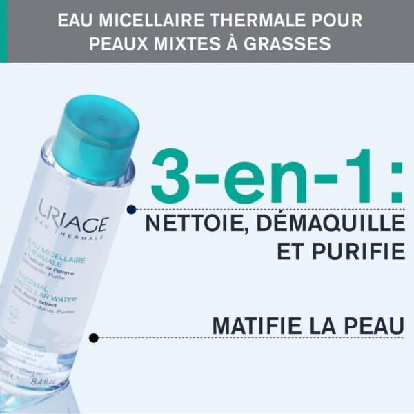 URIAGE Eau Micellaire Thermale Peaux Mixtes à Grasses 250ml – Image 3