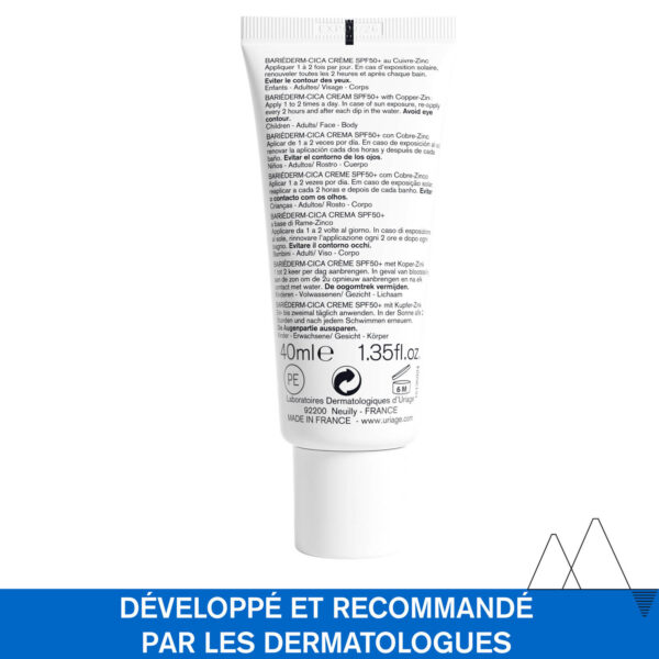 URIAGE Bariéderm Cica Crème Au Cuivre-Zinc SPF50+ 40ml – Image 2